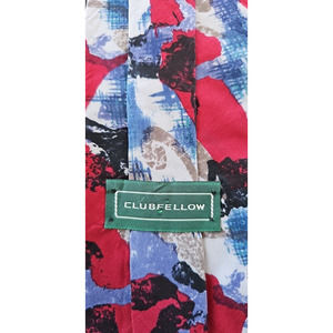 Men's Necktie Club fellow Silk L58" W3.75" red blue